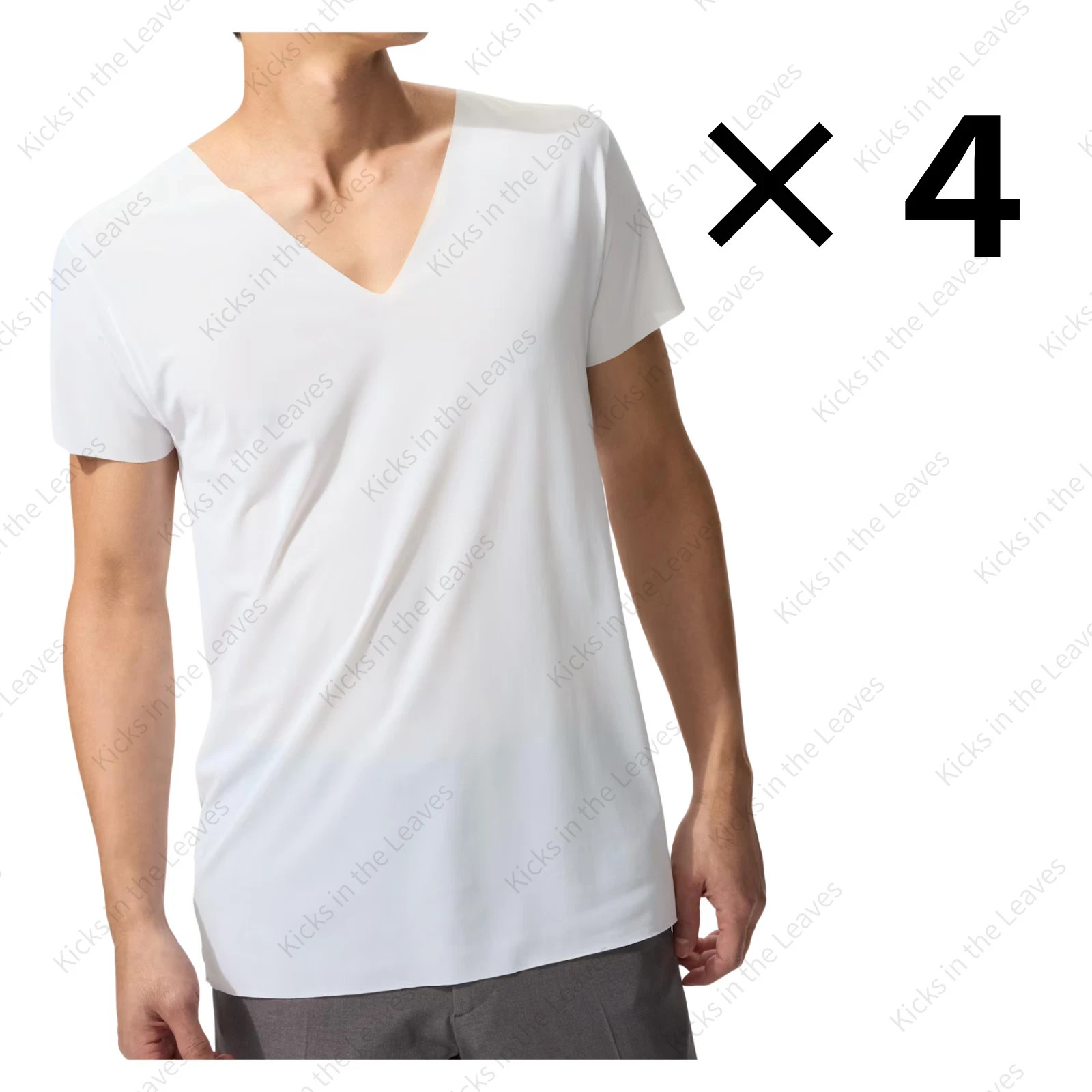 [4PCS SAME COLOR] UNIQLO AIRISM Deodorant Mesh V-Neck T XS-4XL Men 474252 NWT gallery