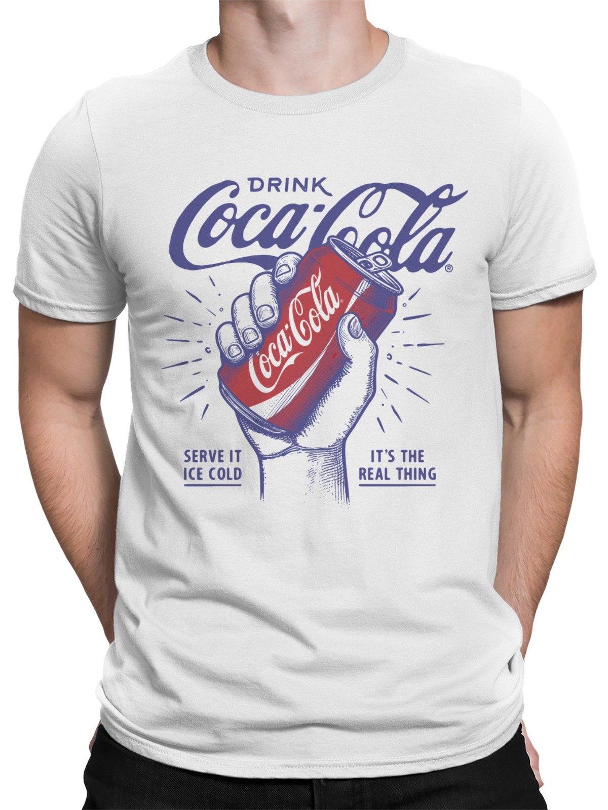 Officially Licensed Coca Cola Classic Coca-Cola Can Design Art Men's T-shirt gallery