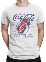Officially Licensed Coca Cola Classic Coca-Cola Can Design Art Men’s T-shirt