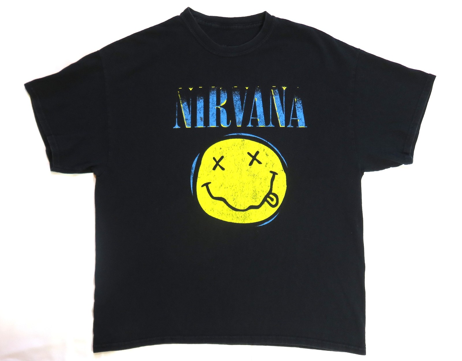 Nirvana T Shirt Classic Modern Retro Smiley Face Seattle Grunge Faded Distressed gallery