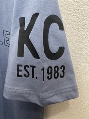 Kenneth Cole Large T-Shirt Clear Sky Blue Short Sleeve Bubble Logo NWT $49