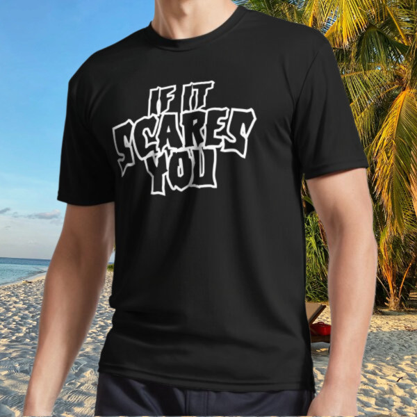 If It Scares You Logo (Transparent) Active T-Shirt Funny Size S to 5XL gallery
