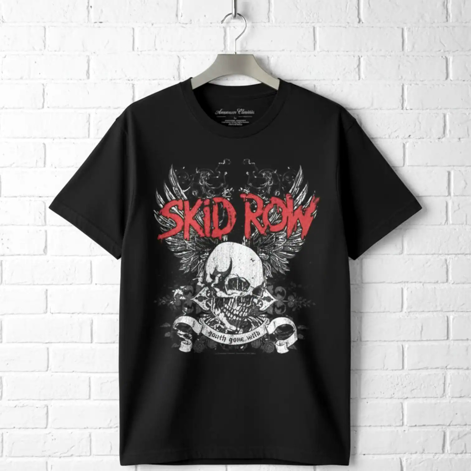 Skid Row Youth Gone Wild Winged Skull Men's T Shirt gallery
