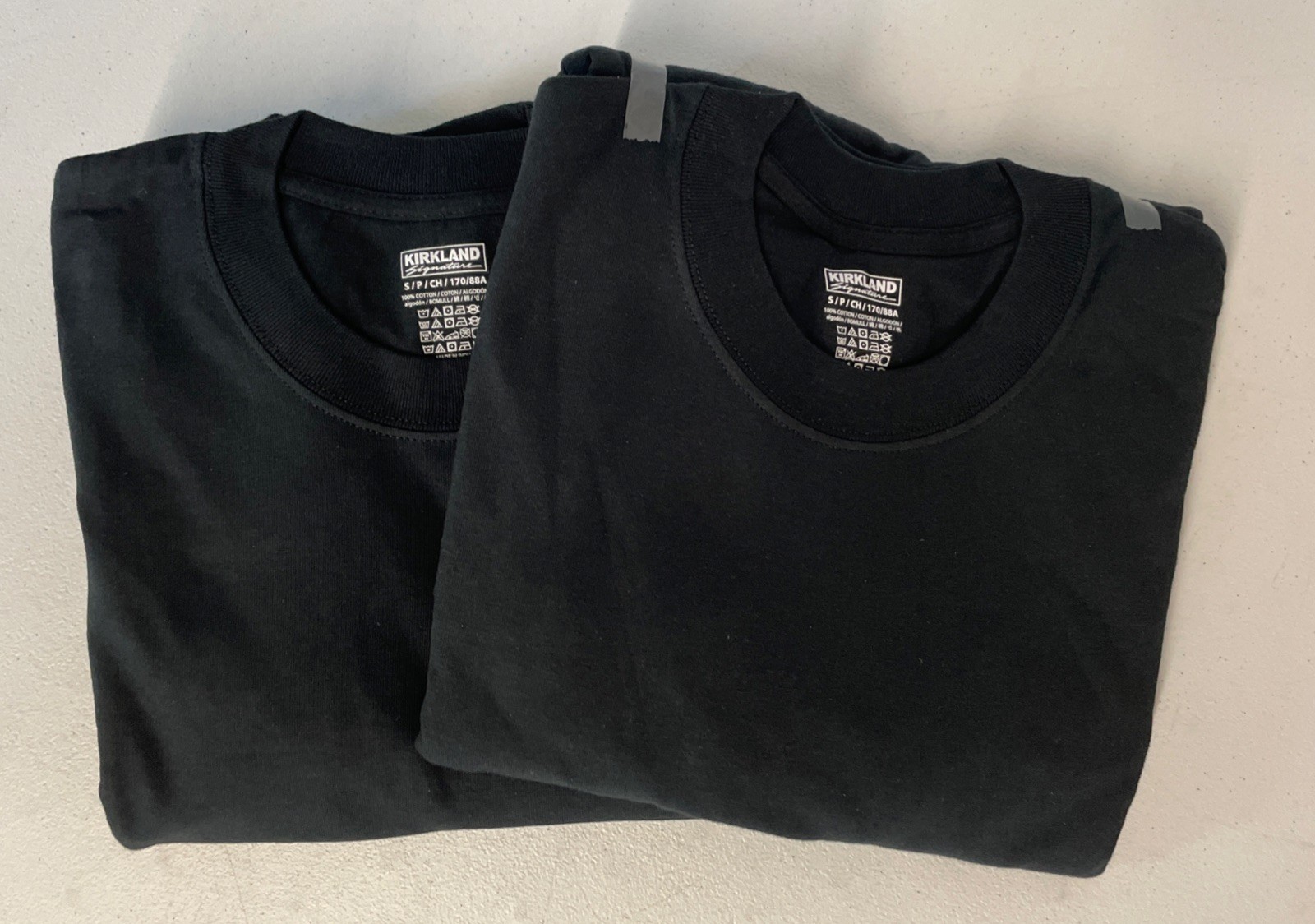 6 PACK Kirkland Signature Mens Crew Neck SMALL T-Shirt BLACK Tee Reinforced Seam gallery