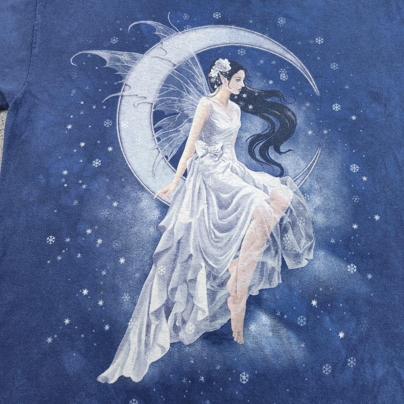 Delta Shirt Mens Medium Blue Fairy Moon Celestial Graphic Tee Fantasy Goddess gallery