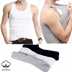 3-1- Pack Men 100% Cotton Tagless Ribbed Tank Top A-Shirt Wife Beater Undershirt
