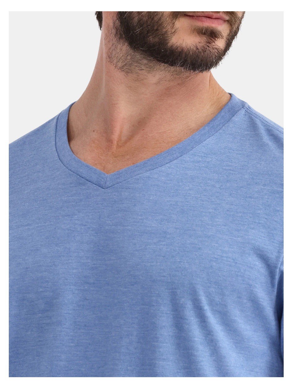 GEORGE Men’s Size S (34-36) V-Neck Tee Short Sleeve Shirt • Blue Ash Heather gallery