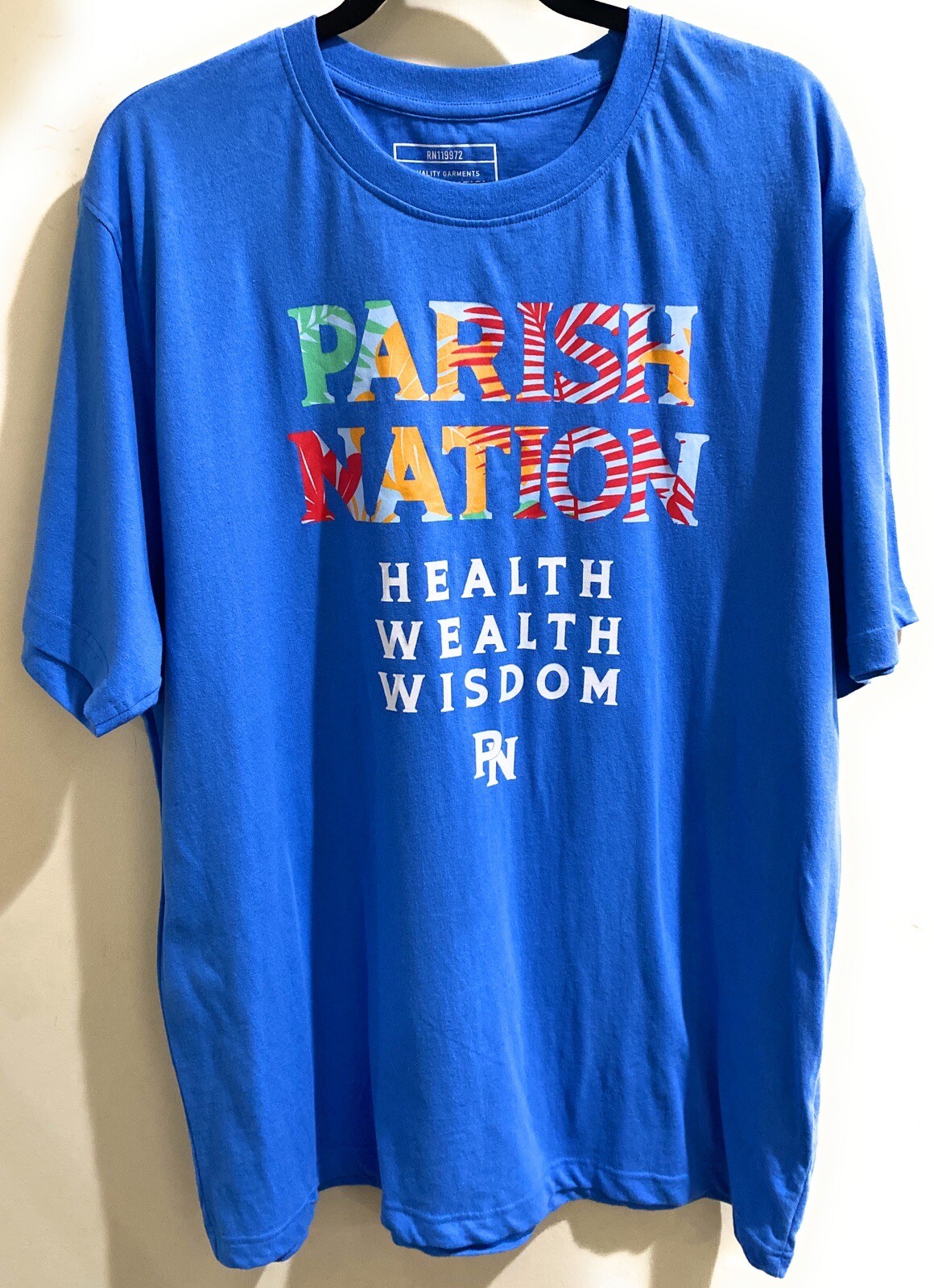 Parish Nation T-Shirt Blue 2XL 100% Cotton New