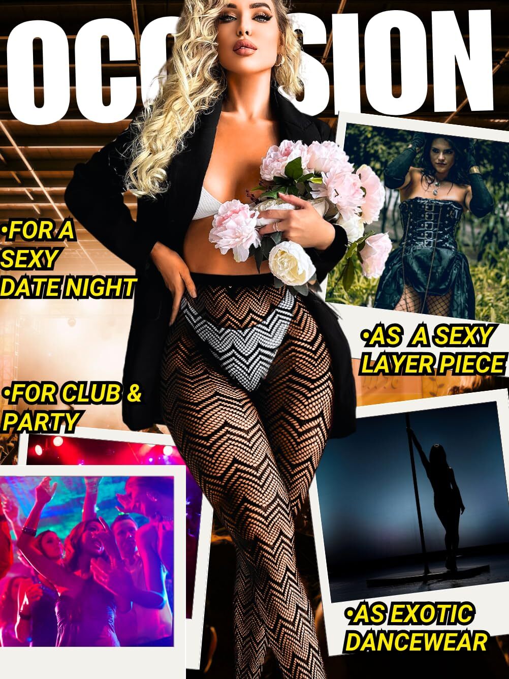 Lace Fishnet Tights Rave Glow Outfits Fits 0-18 Striped Patterned Stockings F... gallery