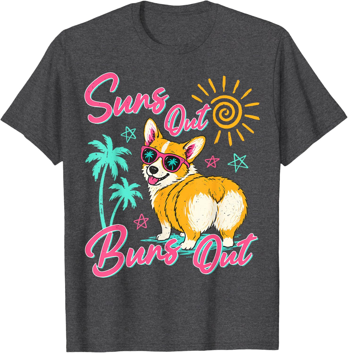 Suns Out Buns Out Funny Beach Vacation Retro Summer T-Shirt gallery