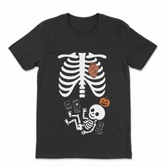 Skeleton Halloween Maternity T-Shirt, Skeleton Pregnant Shirt Pregnant Halloween
