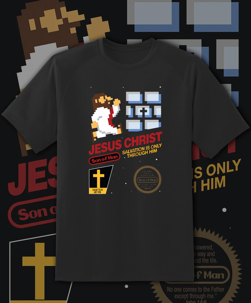 Jesus Christ Super Mario Bros NES Retro Video Game T Shirt Fast Ship!