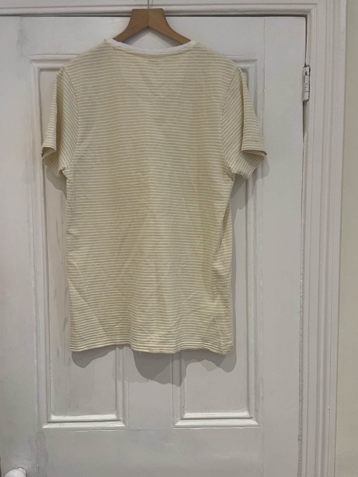 Common People Yellow White Stripe T-Shirt / Tee - Size M - Textured gallery