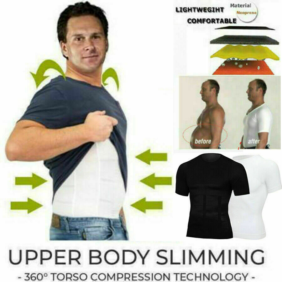 Men Compression Slimming Body Shaper Gynecomastia T-shirt Posture Corrector Vest gallery
