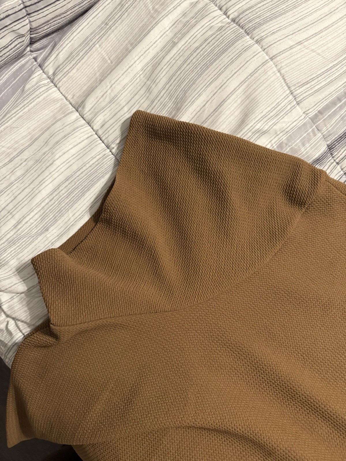 One Bone Bullet Men's 7XL Brown Short Sleeve Shirt, Wrinkle-Free, Waffle Tee gallery
