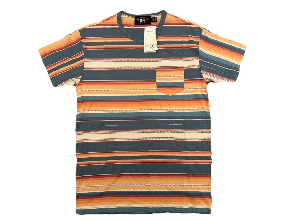 NWT! RRL Double RL By Ralph Lauren Striped Jacquard Pocket T-Shirt Men’s Size S