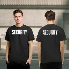 Men’s Security Uniform Shirt Guard Work Event Staff Black Tee Top