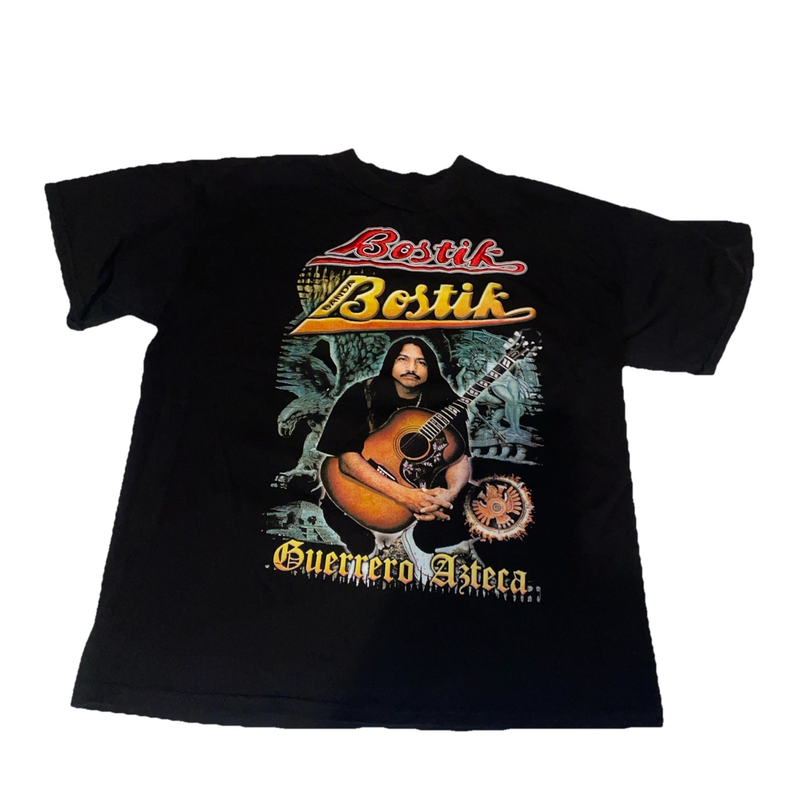 Bostik Banda Guerrero Azteca All Over Print Embroidered Rock Revolución Tee