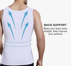 Mens Slimming Body Shaper Undershirt, Compression Shirts, Tummy Control
