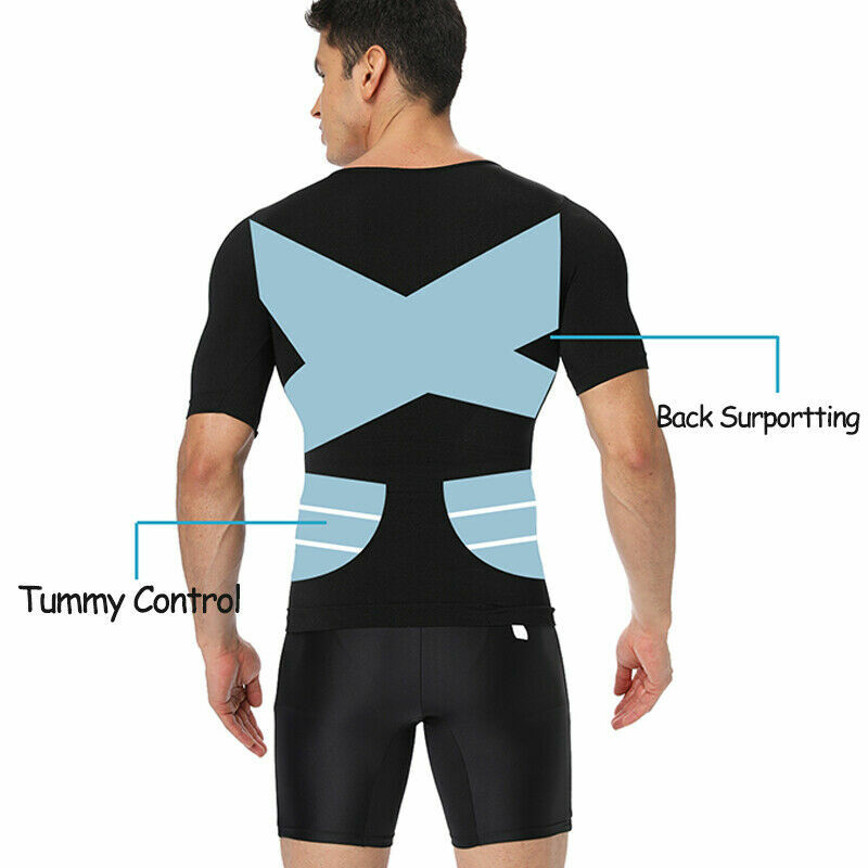 Shaper Men Body Toning T-Shirt Ultra Durable Vest Compression Underwear Corset gallery