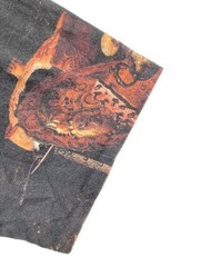 LAD MUSICIAN Baroque painting style printed T-shirt black 222