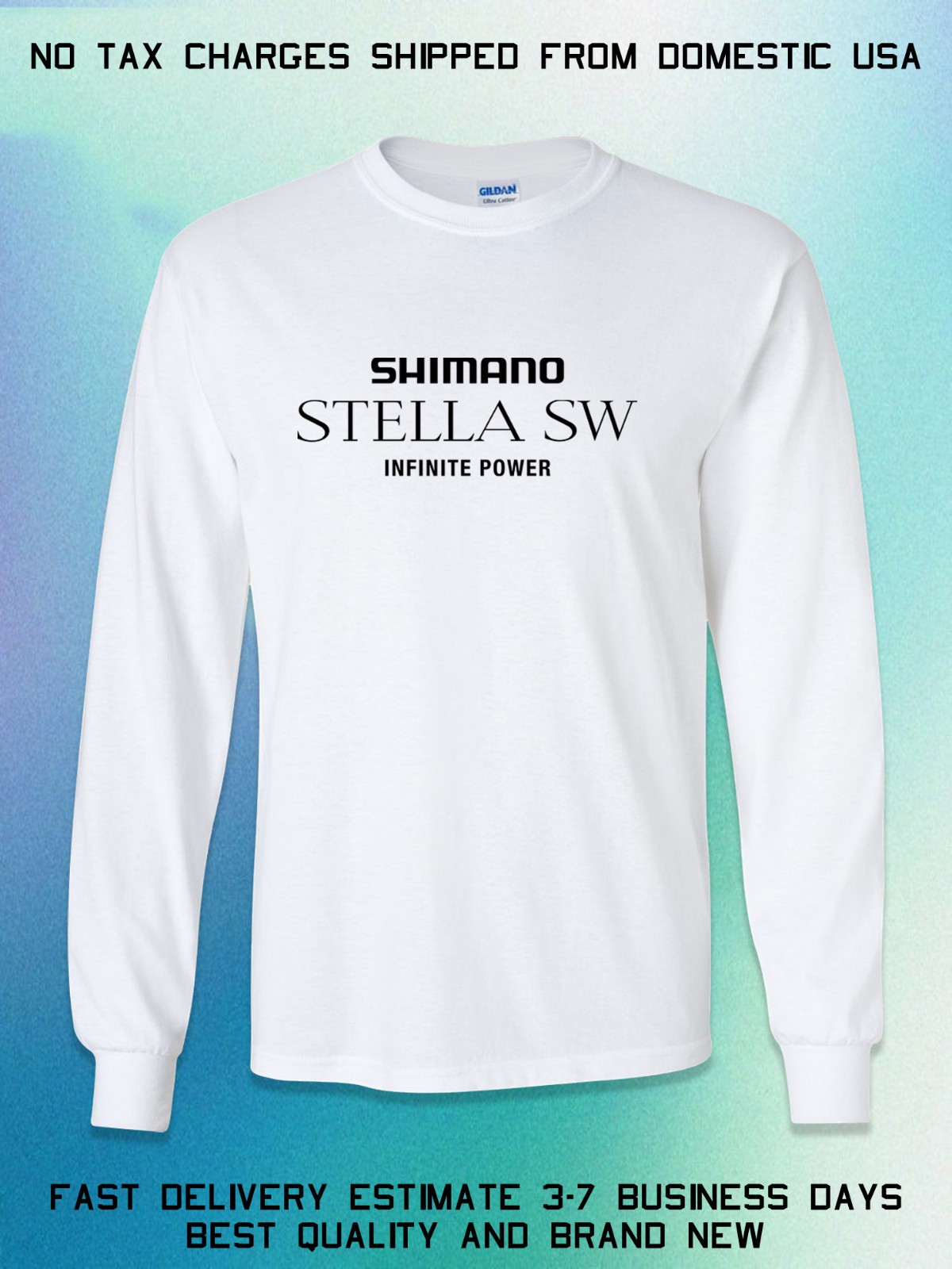 Shimano Stella SW Fishing Reels Logo Men's Long Slevee T-Shirt American T-Shirt gallery