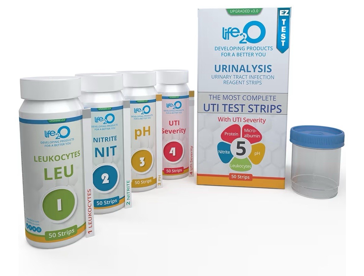 life2O 5-in-1 UTI Test Strips with UTI Severity (Set of 50) New!!