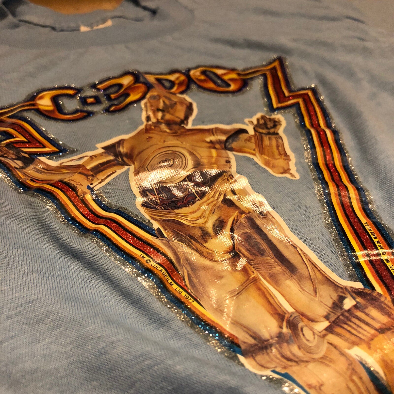 RARE Vintage 1977 Star Wars C-3P0 Lucasfilm Droid Science Fiction T Shirt SMALL gallery