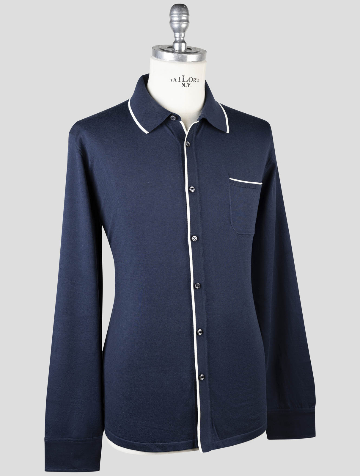 NEW CESARE ATTOLINI BLUE COTTON SHIRT US 46 - EU 56 CA64 gallery