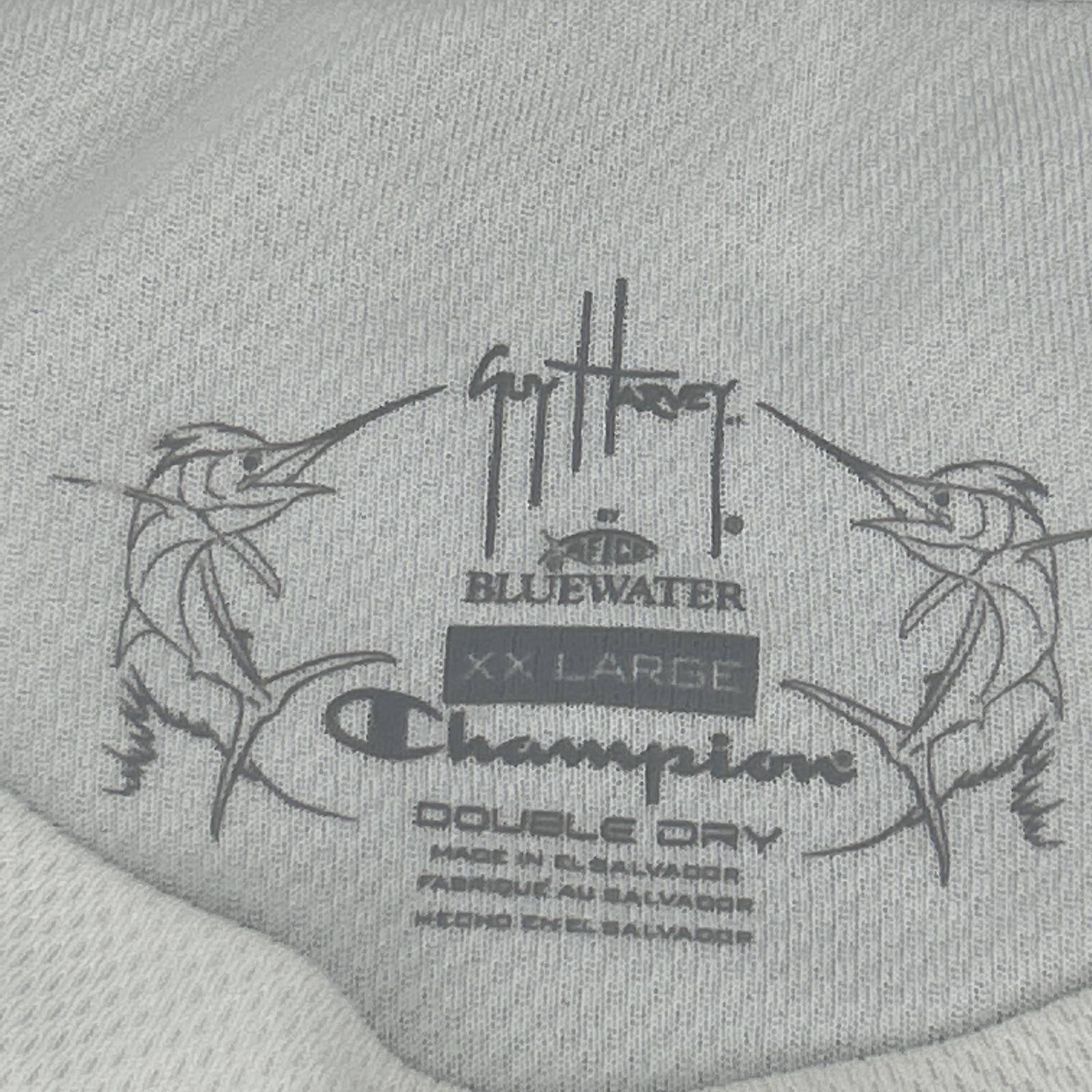 Men's Guy Harvey x Champion Shirt Double Dry Long Sleeve White XXL Marlin gallery