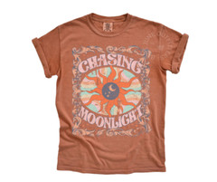 CHASING MOONLIGHT | CELESTIAL DREAMER SUN AND MOON TEE | RETRO BOHO TEE