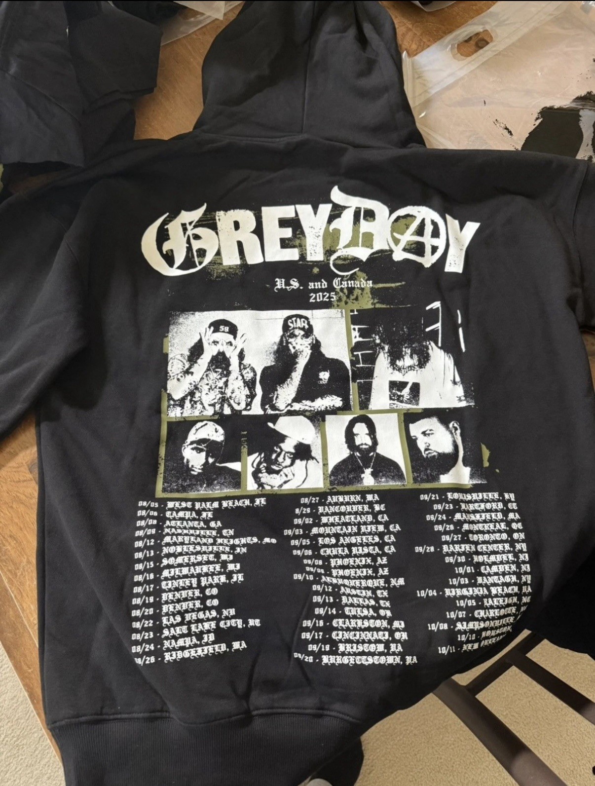 G59 Grey Day 2025 Tour Hoodie Sweatshirt Size Large