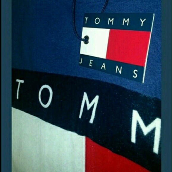 RARE Tommy Hilfiger 90s Swag NWT TH Flag SHIRT + Spell Out Logo HAT Gift LIMITED gallery