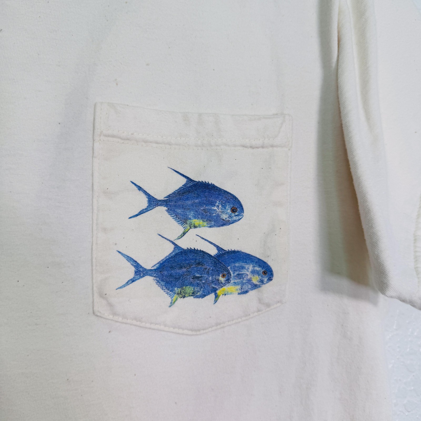 Vintage Alisa Utamating Shirt Mens Medium Gyotaku Fish Graphic Pocket Tee 90s gallery