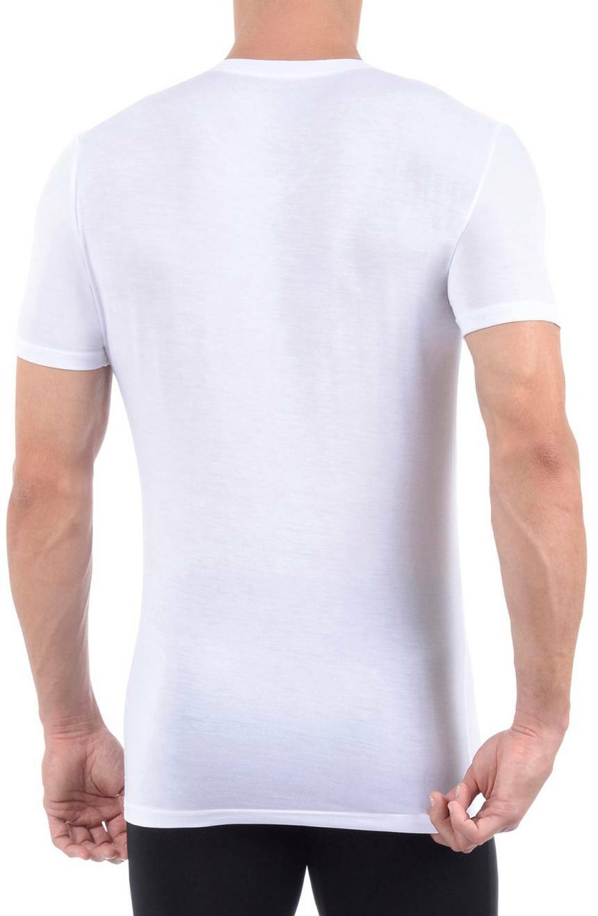 TOMMY JOHN Soft Cotton/Spandex Basics V - Neck Undershirt WHITE size Medium men gallery