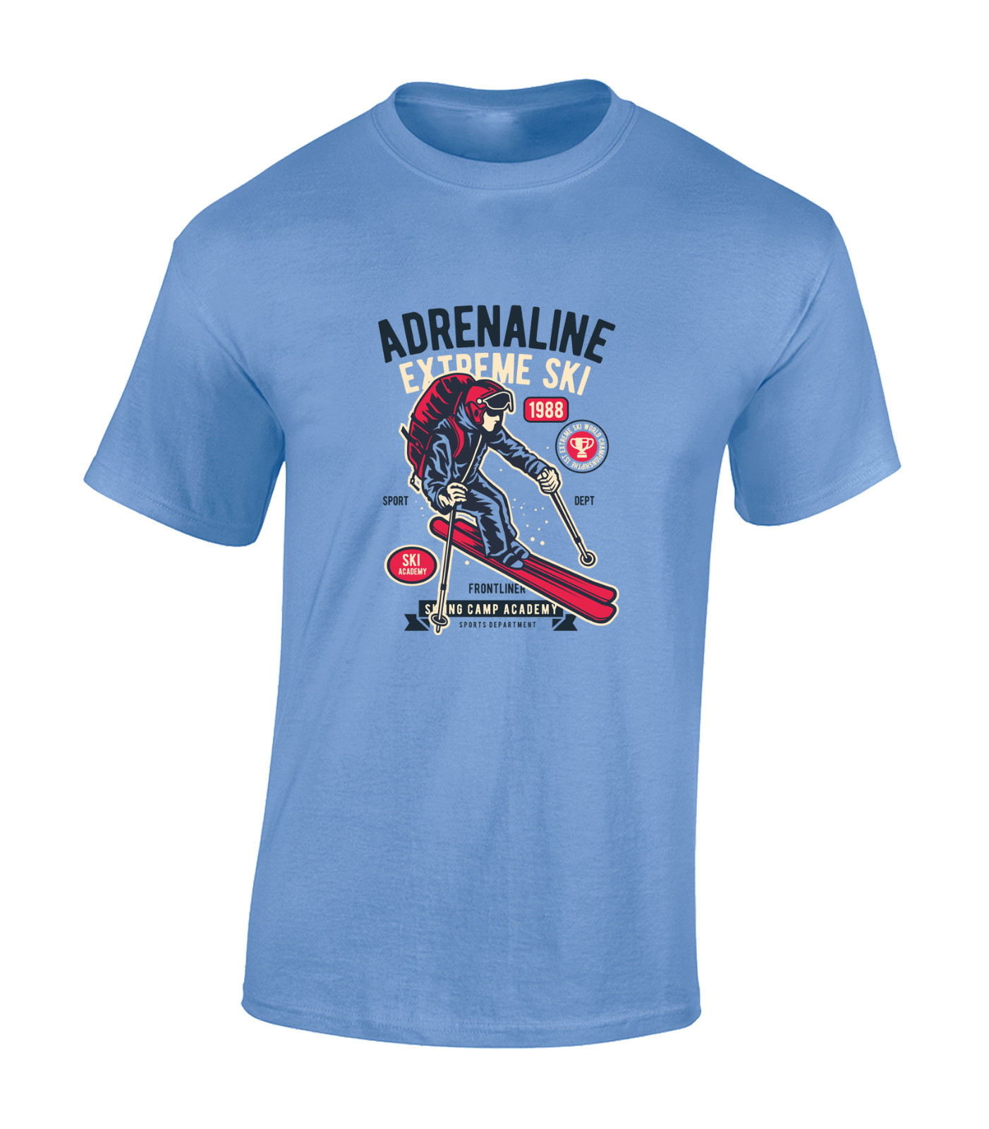 ADRENALINE EXTREME SKI MENS T SHIRT SKIING DESIGN COOL HOLIDAY CLOTHING GIFT TOP gallery