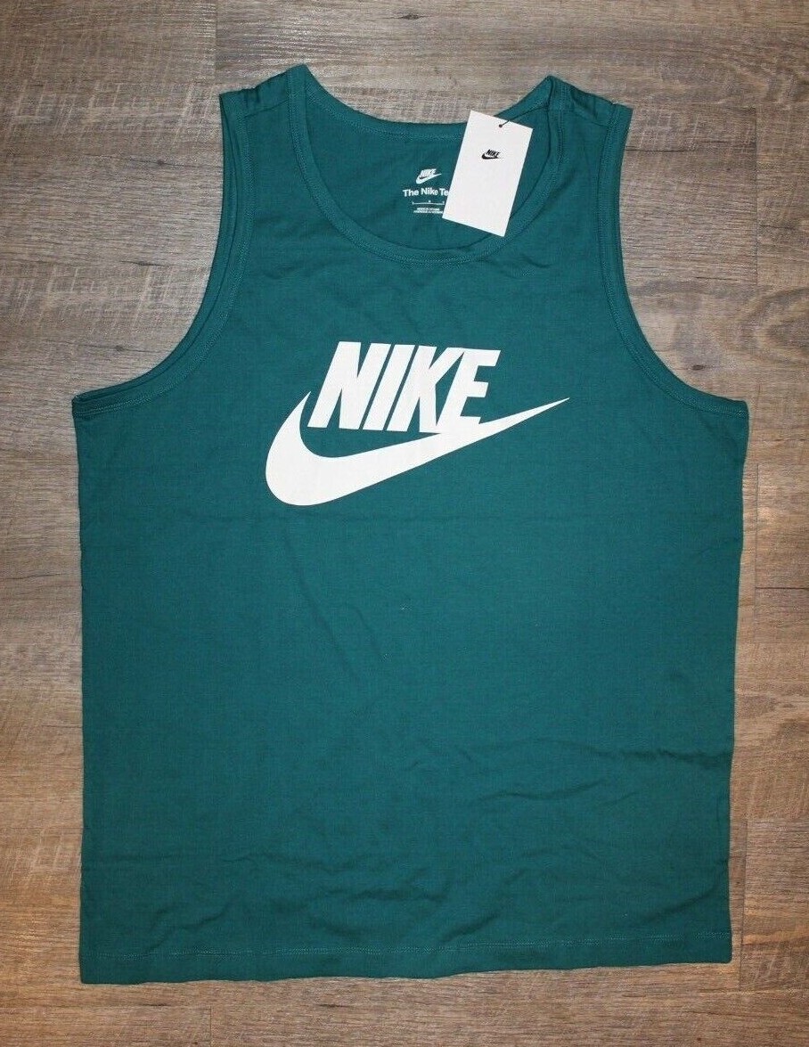NWT NIKE Men's Futura Tank Top Dark Teal Green White M L XXL gallery