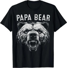 Papa Bear Best Idea Fathers Day Funny Bear Gifts For Men Dad T-Shirt, Unisex Tee