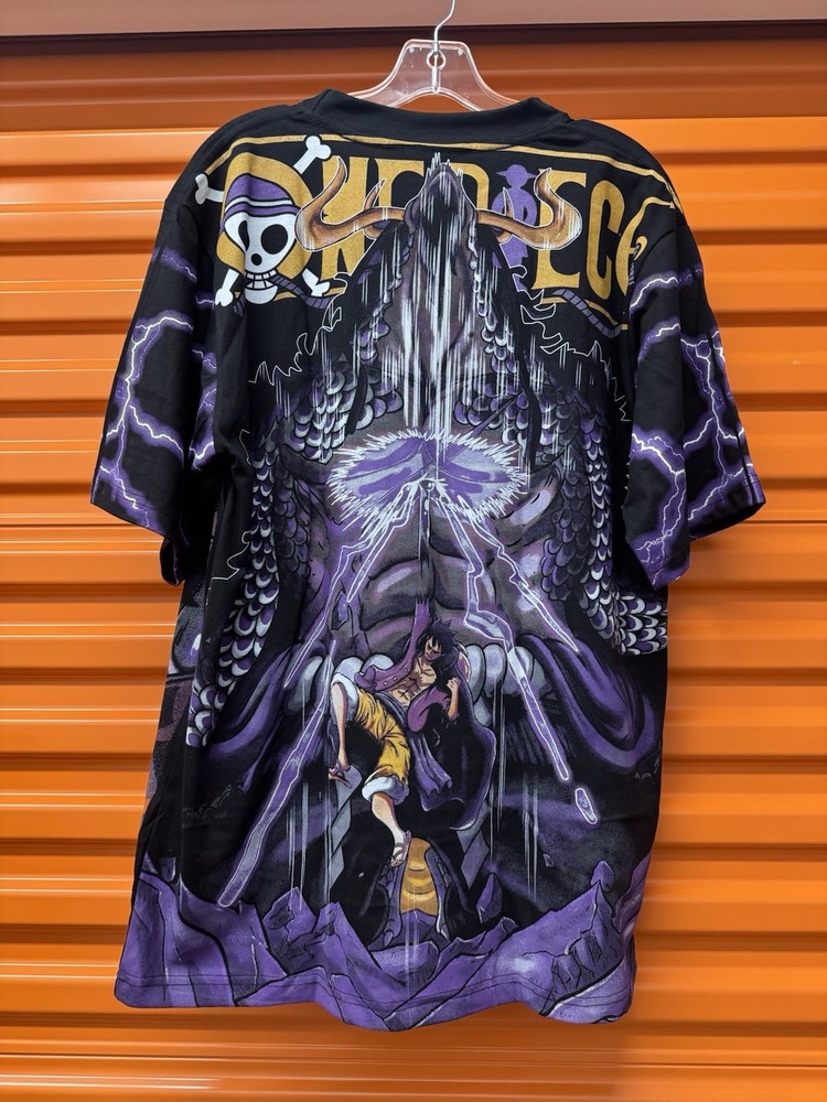 One Piece Monkey D Luffy Anime AOP T-shirt Crown Tag Manga Size XL