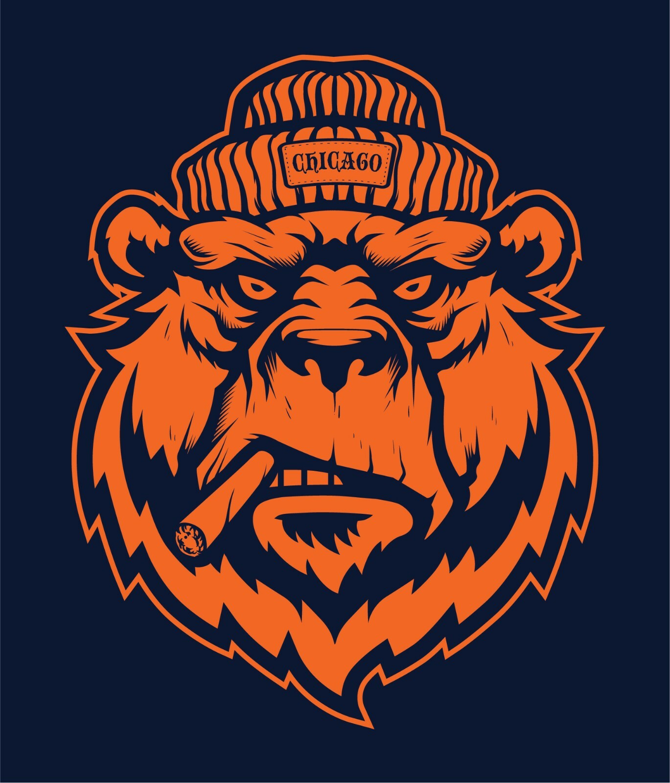 Long Sleeve Gangster Bear From Chicago Tee, Chicago Football T-Shirt gallery