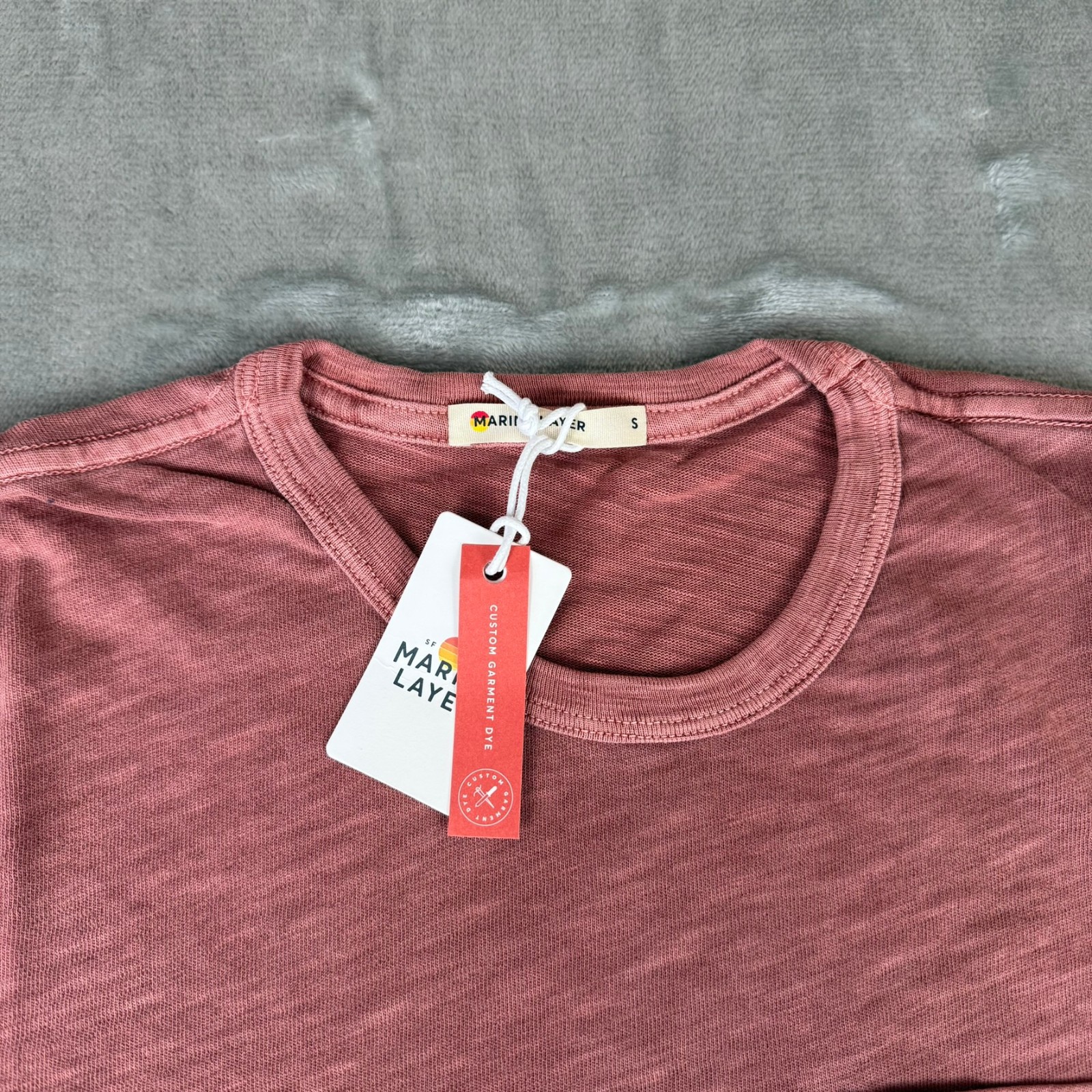 Marine Layer Vintage Heavy Slub Pocket Tee Mens Small Marsala Red Soft $54 NWT gallery