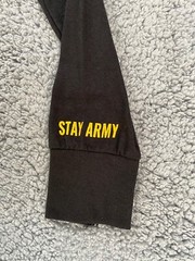 District Perfect Tri Black Crew Neck T Shirt STAY ARMY VICTORY Graphic Size M