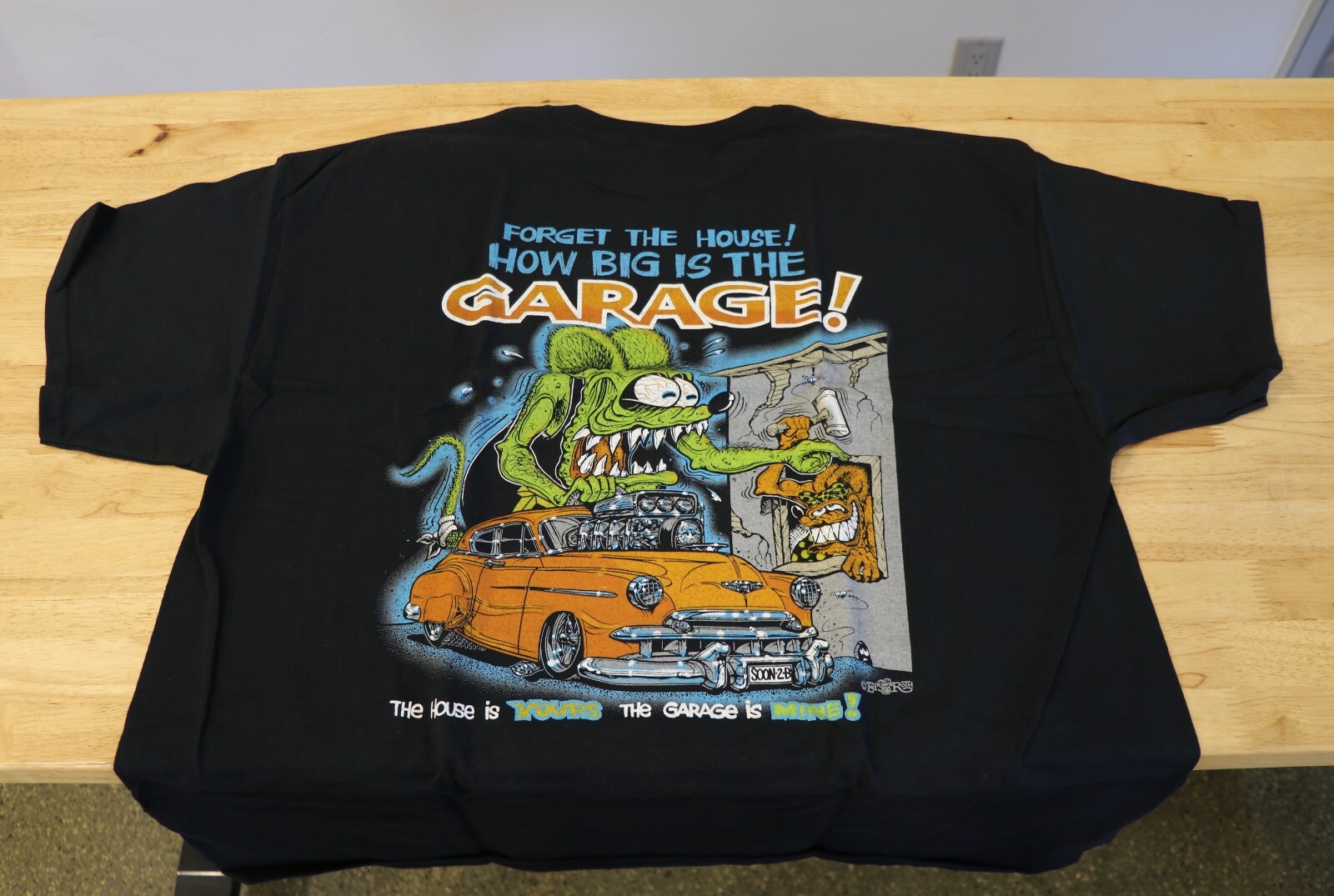 Men's Ed Big Daddy Roth Rat Fink How Big Garage Black Cotton T-Shirt M-3XL RFB8 gallery
