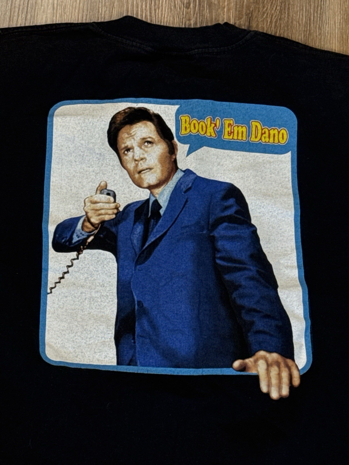 Vtg Hawaii Five O Shirt XL Black Graphic Short Sleeve “Book em Dan-O” T Shirt gallery