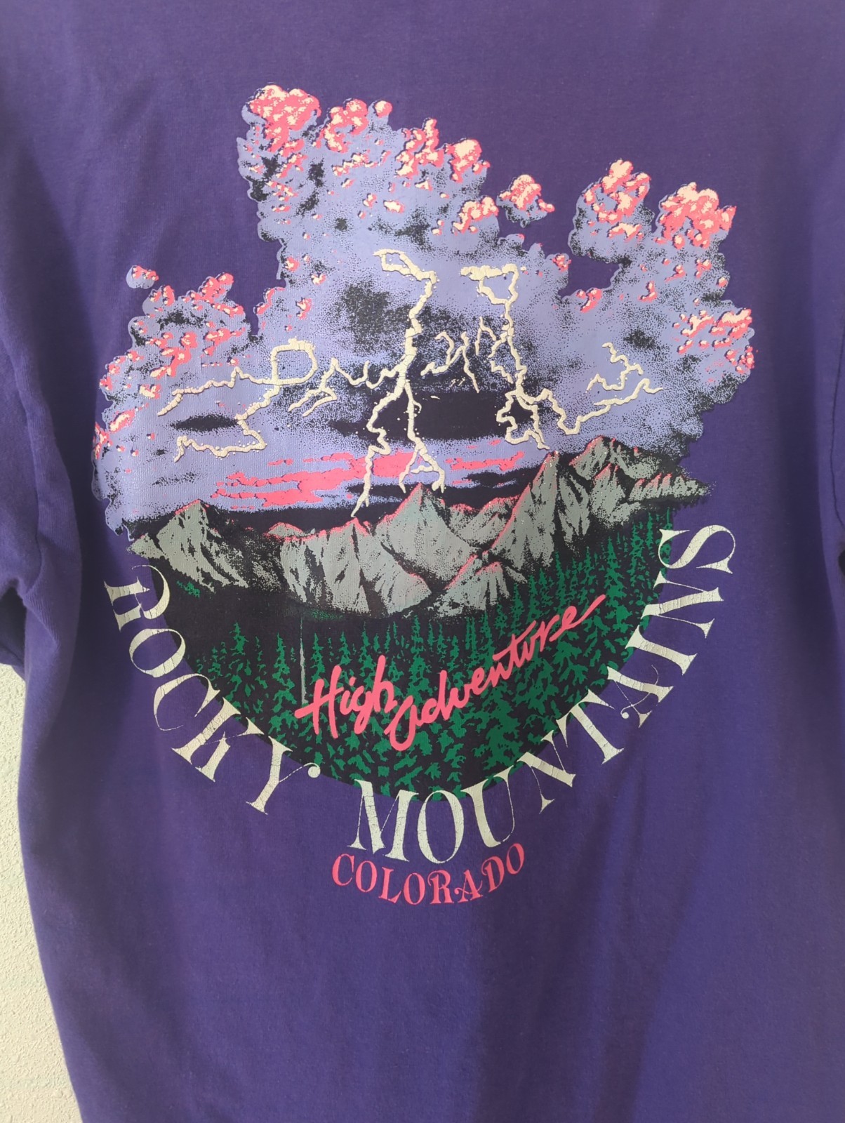 Hanes Beefy T SZ MED Vtg Colorado Single Stitch T-Shirt Large 1990s Purple gallery