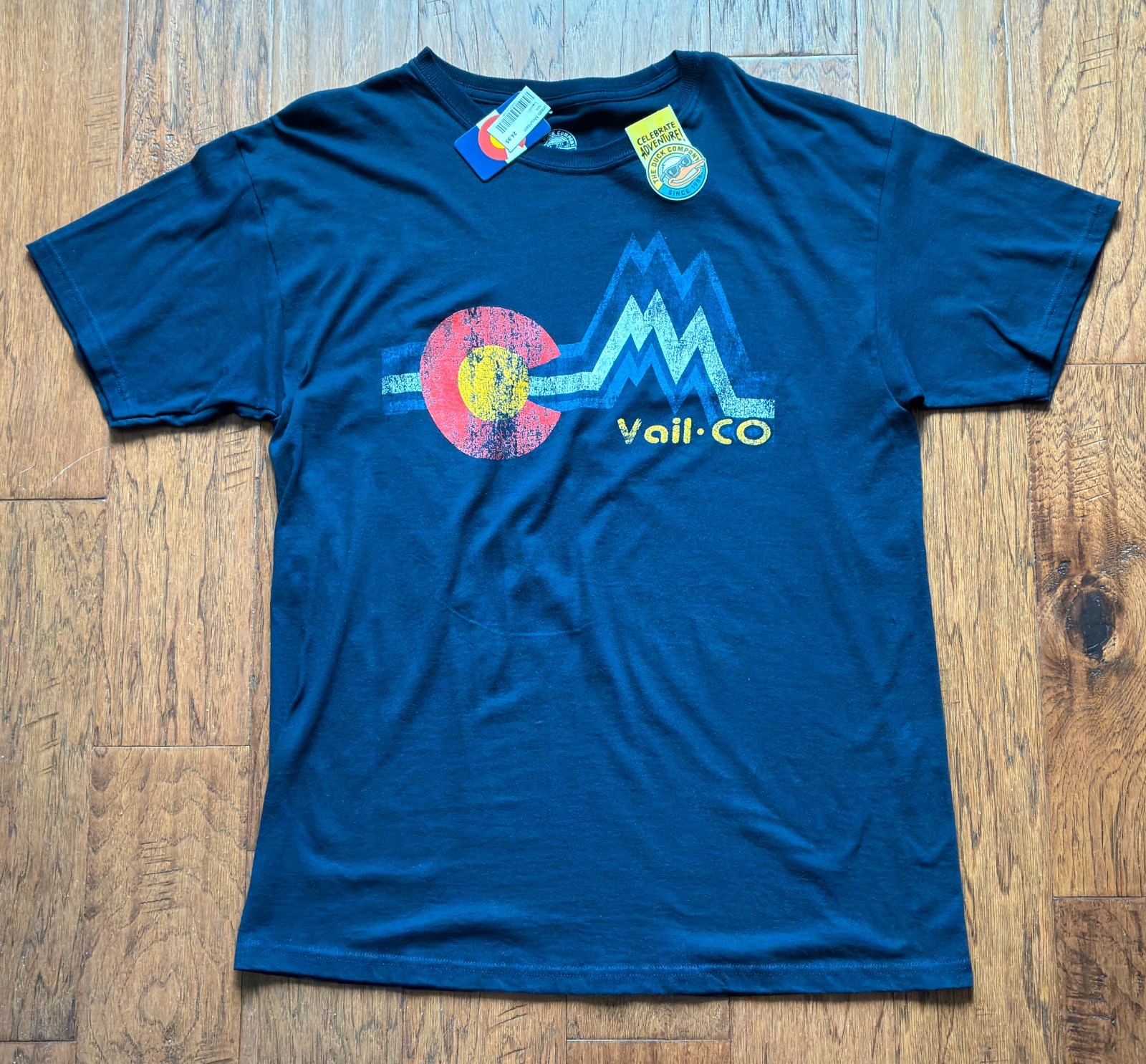 Duck Company Vail Colorado (Large) Blue T-Shirt (100% Cotton)