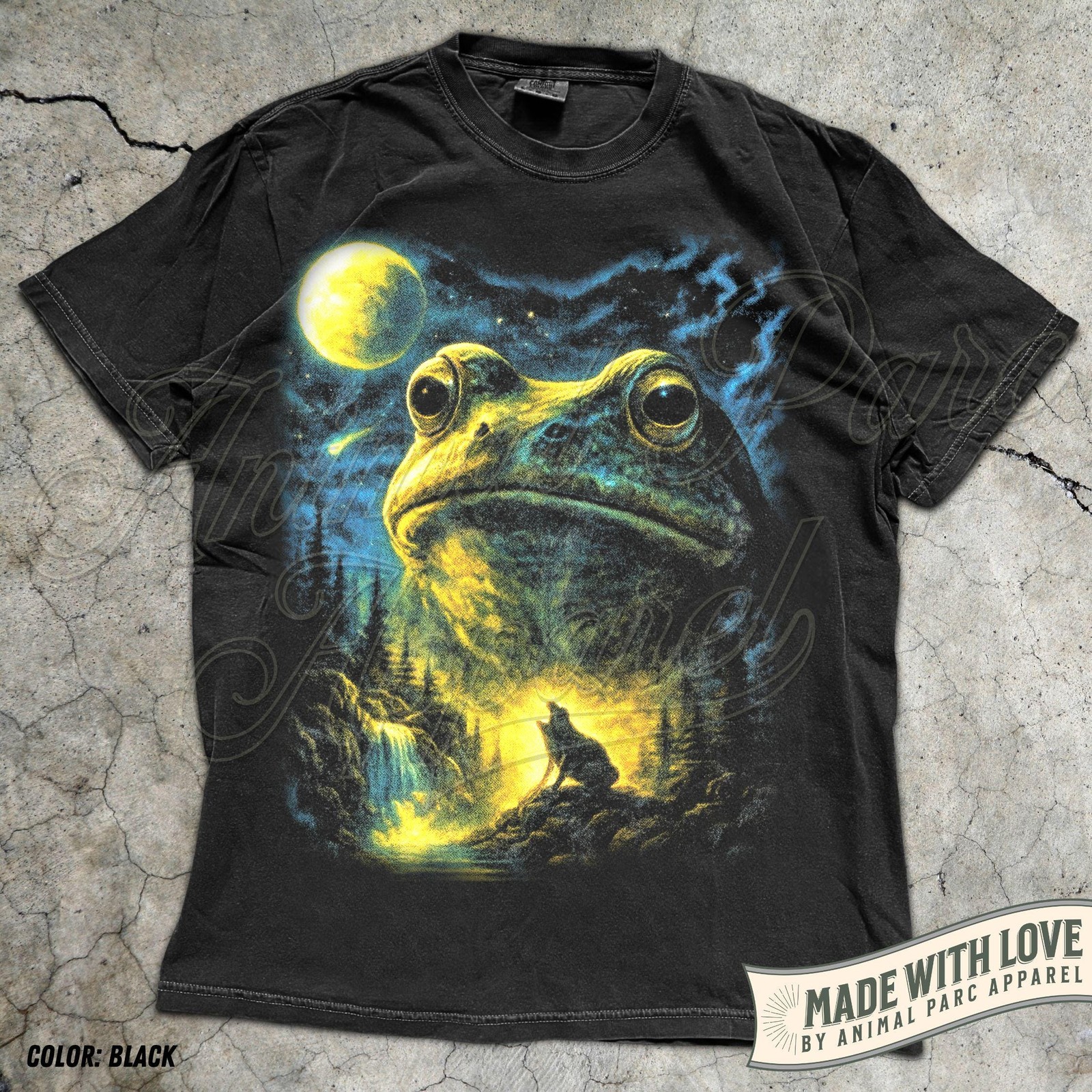 Frog Howling at the Moon T-Shirt Retro Full Moon Graphic Nature Tee gallery