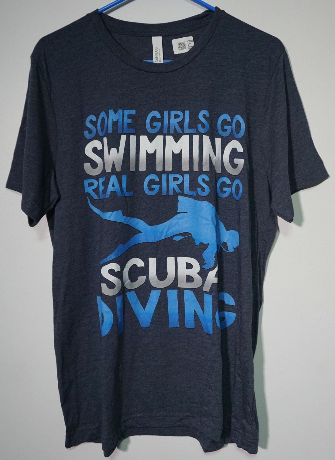 Real Girls Go Scuba Diving Adult Large Heather Blue T-Shirt NEW gallery