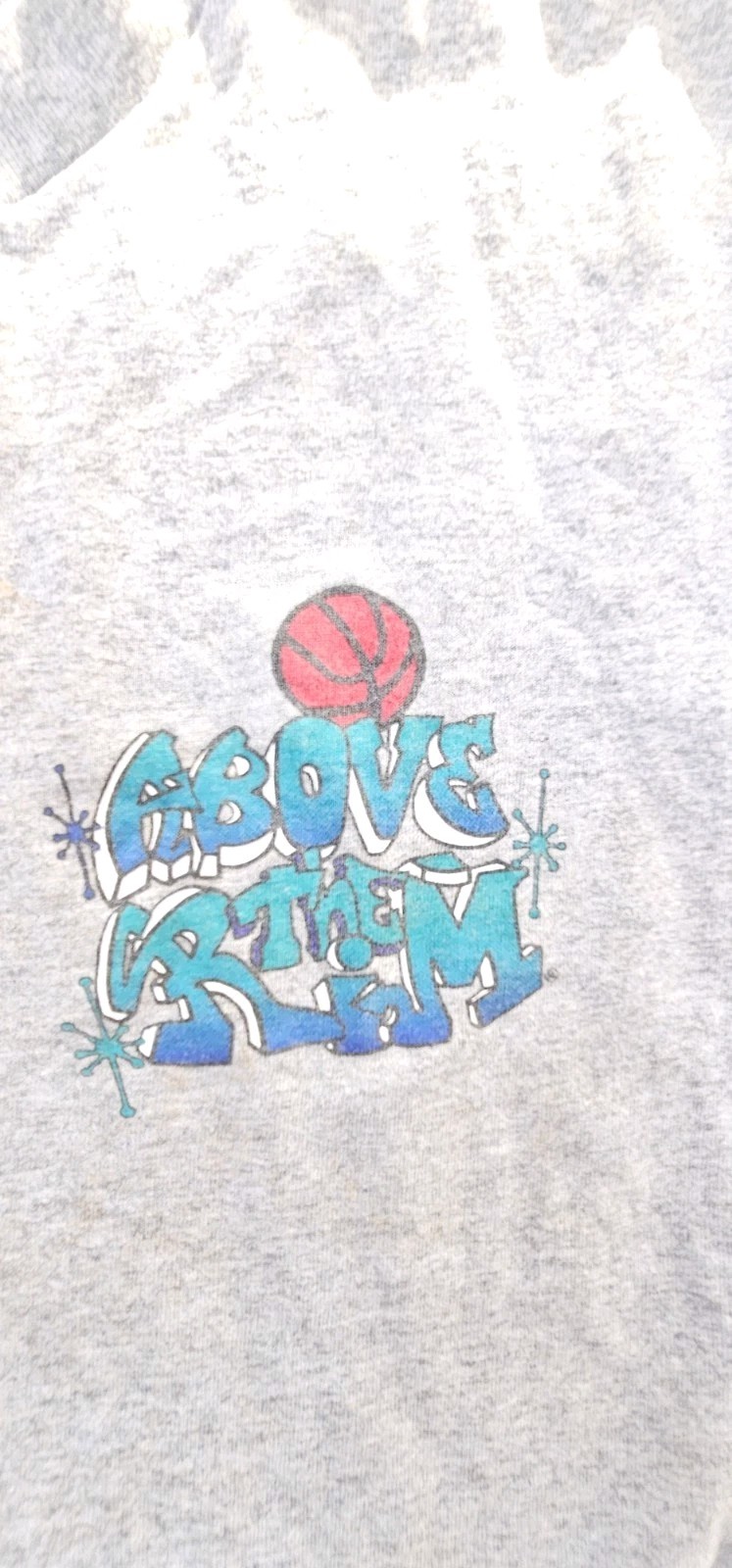 Reebok Above The Rim Mens L Gray Graphic Print Basketball Cotton Jersey T-Shirt gallery