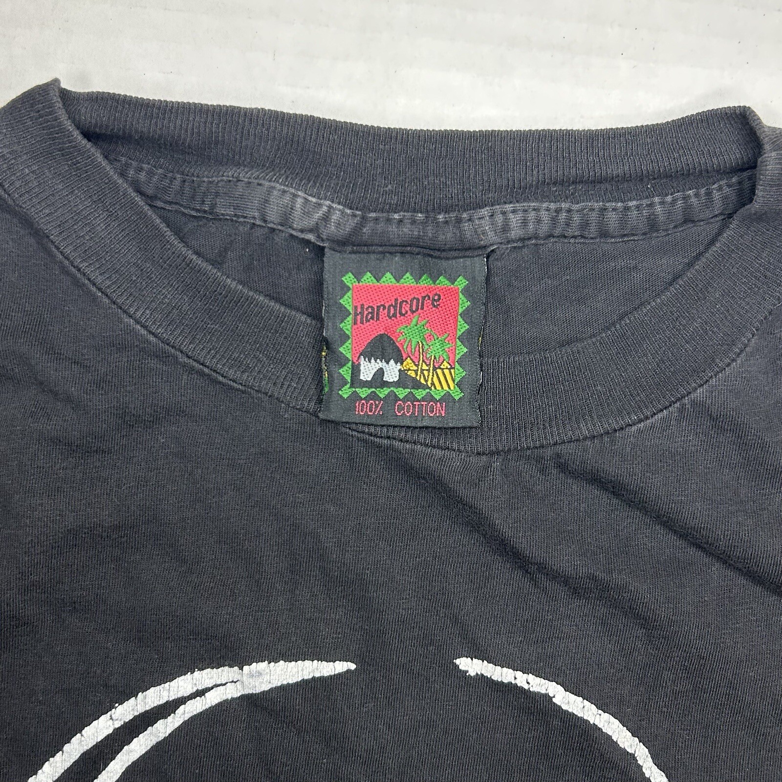 Vintage 90s Hardcore Kenya Shirt Mens 2XL Art Abstract Tee Faded Black gallery